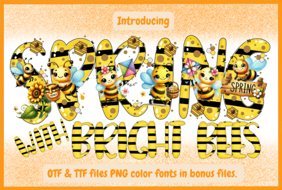 Spring with Bright Bees: A Vibrant Display Font for Digital Branding