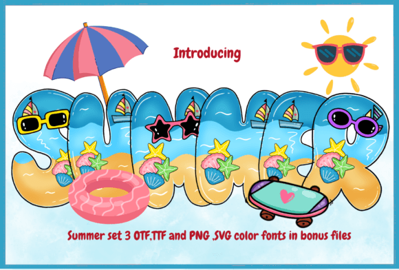Summer Set 3: A Beach-Themed Typeface for Sunny Brand Identity